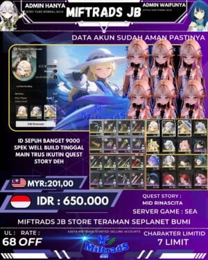 MIFTRADS akun wuthering waves well build 7 limit | 650k