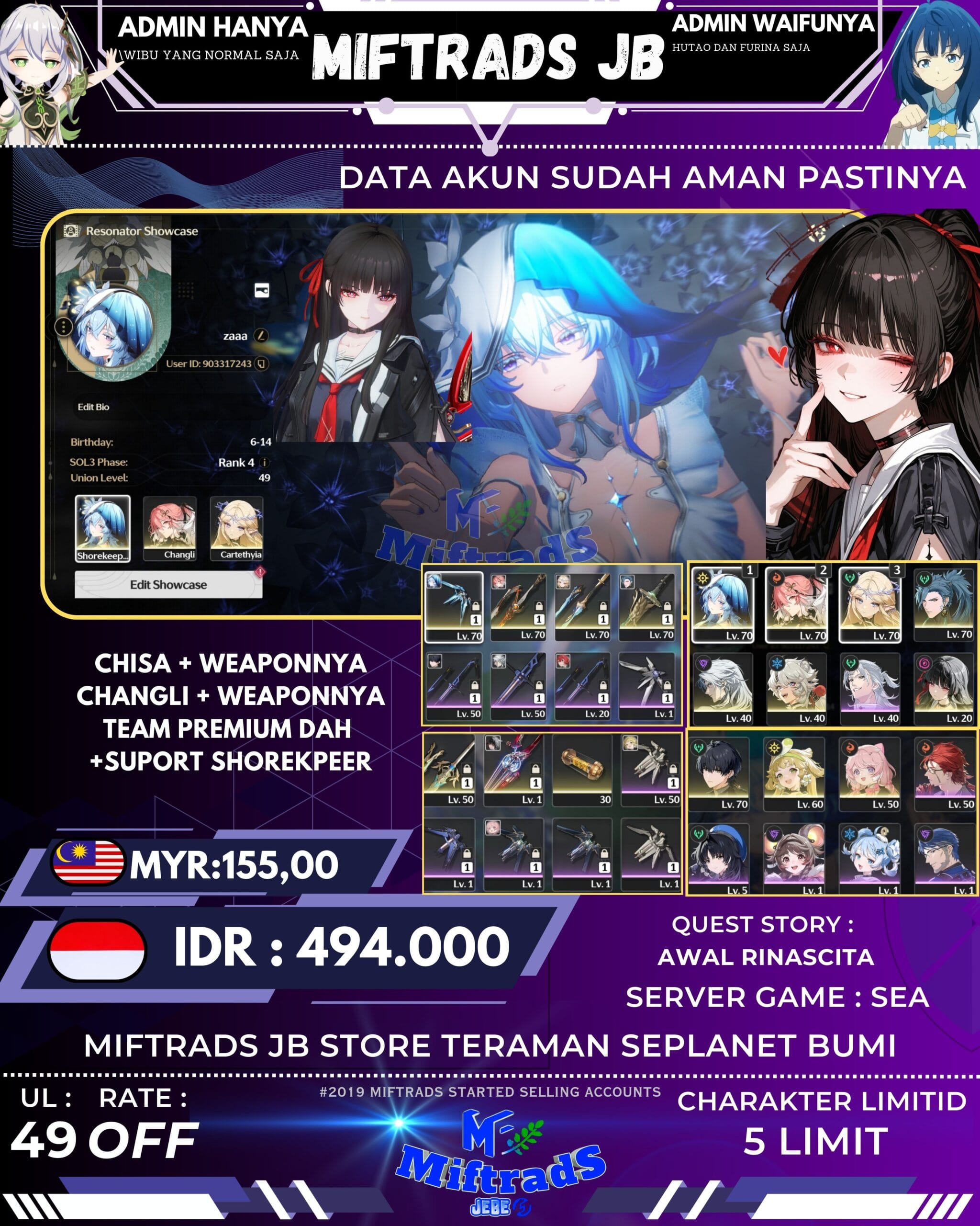 akun wuthering waves well build 7 limit | 650k akun wuthering waves well build 7 limit | 650k