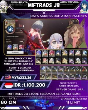 MIFTRADS akun wuthering waves well build 7 limit | 650k