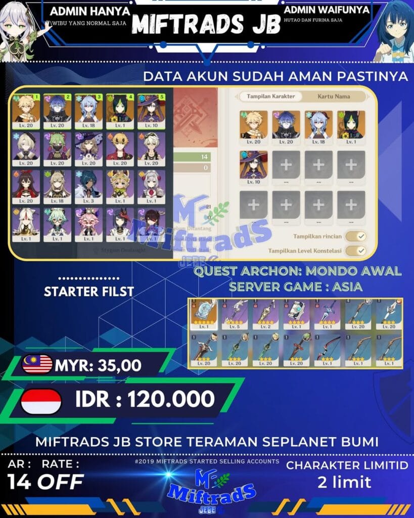 akun genshin impact starter | 1